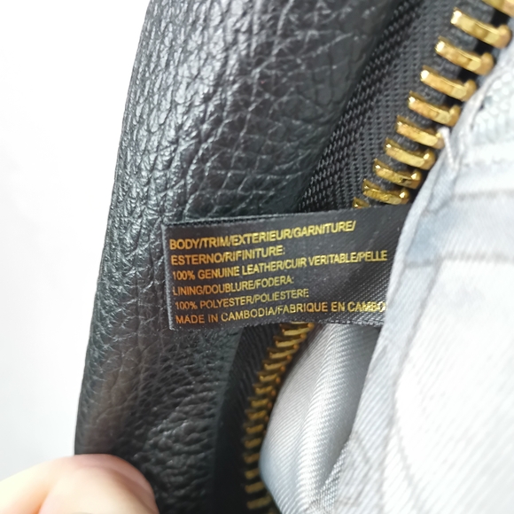 Aimee Kestenberg Tamitha Black Pebbled Leather Center Zip Backpack Gold Hardware - Picture 9 of 10